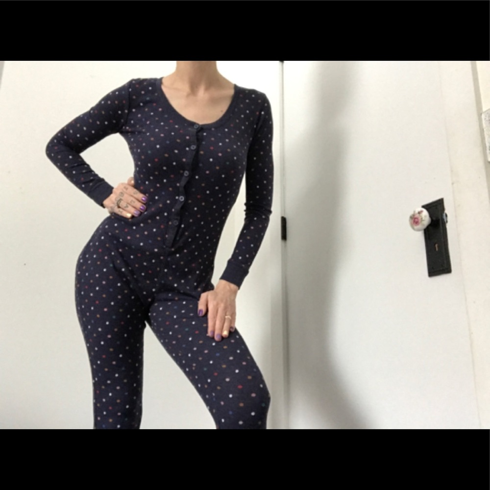Old Navy Polka Dot Onesie Thermal Pajamas